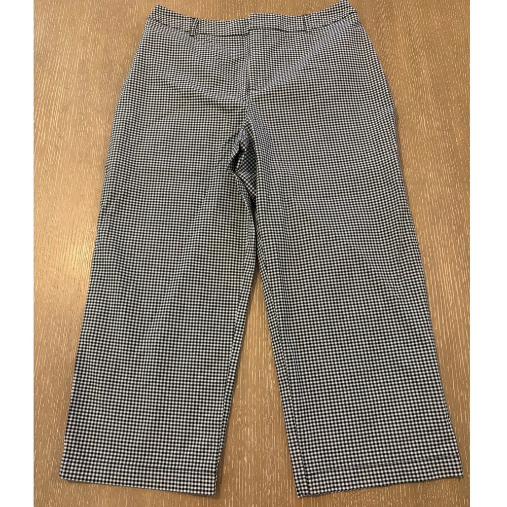 Croft & Barrow Women's Size 8 Black White Gingham Check Stretch Pants Trousers